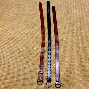 Leather belts, bundle of 3